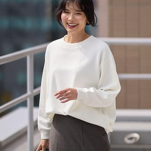 螺纹圆领竖坑条卫衣上衣宽松大版