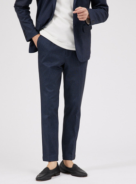 日单男装品牌abah*春夏新款一粒扣半松紧腰小脚西装裤休闲裤29301