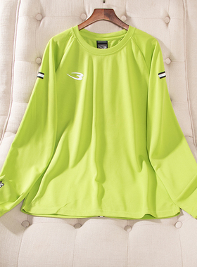 日单运动品牌健身运动圆领插肩袖后背反光条装饰速干长袖T恤23636