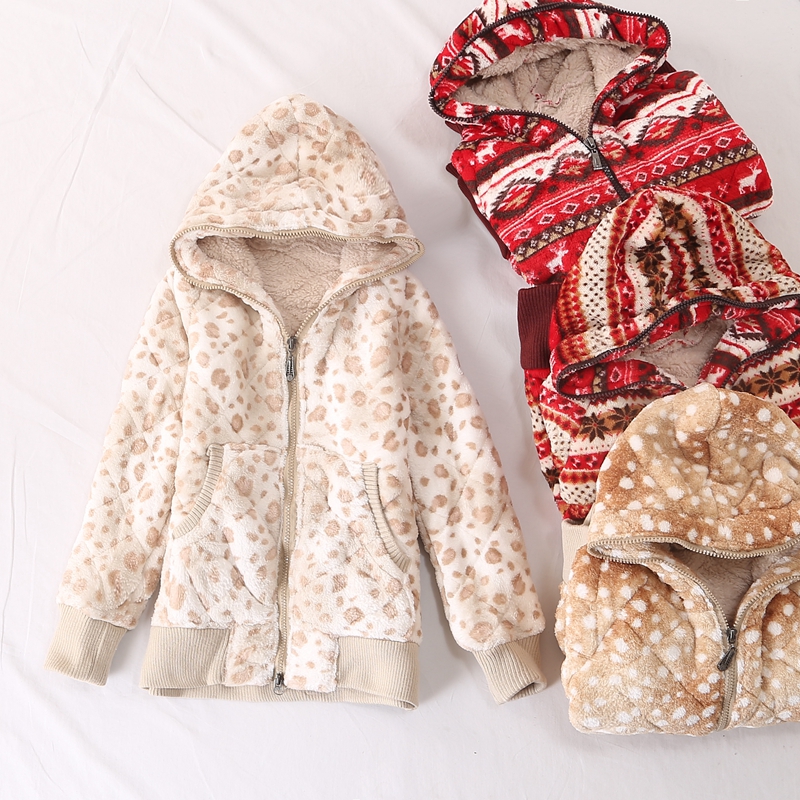 亲子装厚实保暖连帽双面绒外套