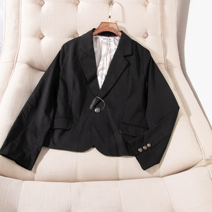 日单品牌春秋新款 外套女25457 简约OL气质百搭翻领系扣英伦风西装