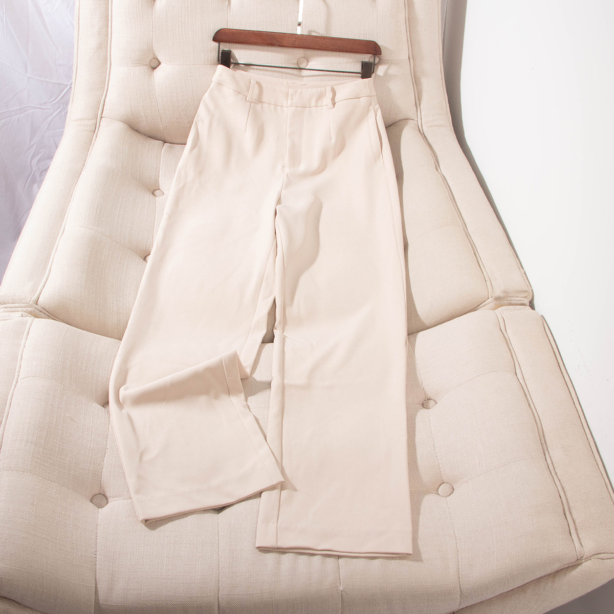 秋冬新款简单纯色气质百搭高腰金属扣罗纹厚款直筒西装裤29749,女装/女士精品,休闲裤,淘宝优惠券,粉丝福利购,淘宝优惠卷