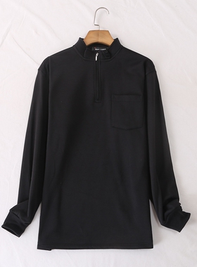 日单运动品牌秋冬新款休闲百搭半拉链立领薄绒T恤打底衫28484