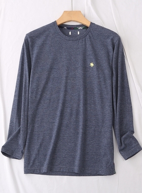 日单秋冬新款亲肤舒适家居服圆领刺绣纯色睡衣长袖T恤上衣女21202