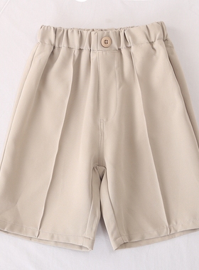 日单童装品牌夏新款简单百搭好看一粒扣松紧腰西装休闲短裤26929