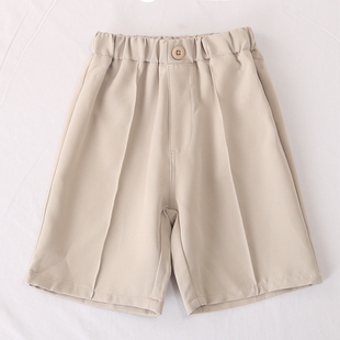 日单童装品牌夏新款简单百搭好看一粒扣松紧腰西装休闲短裤26929