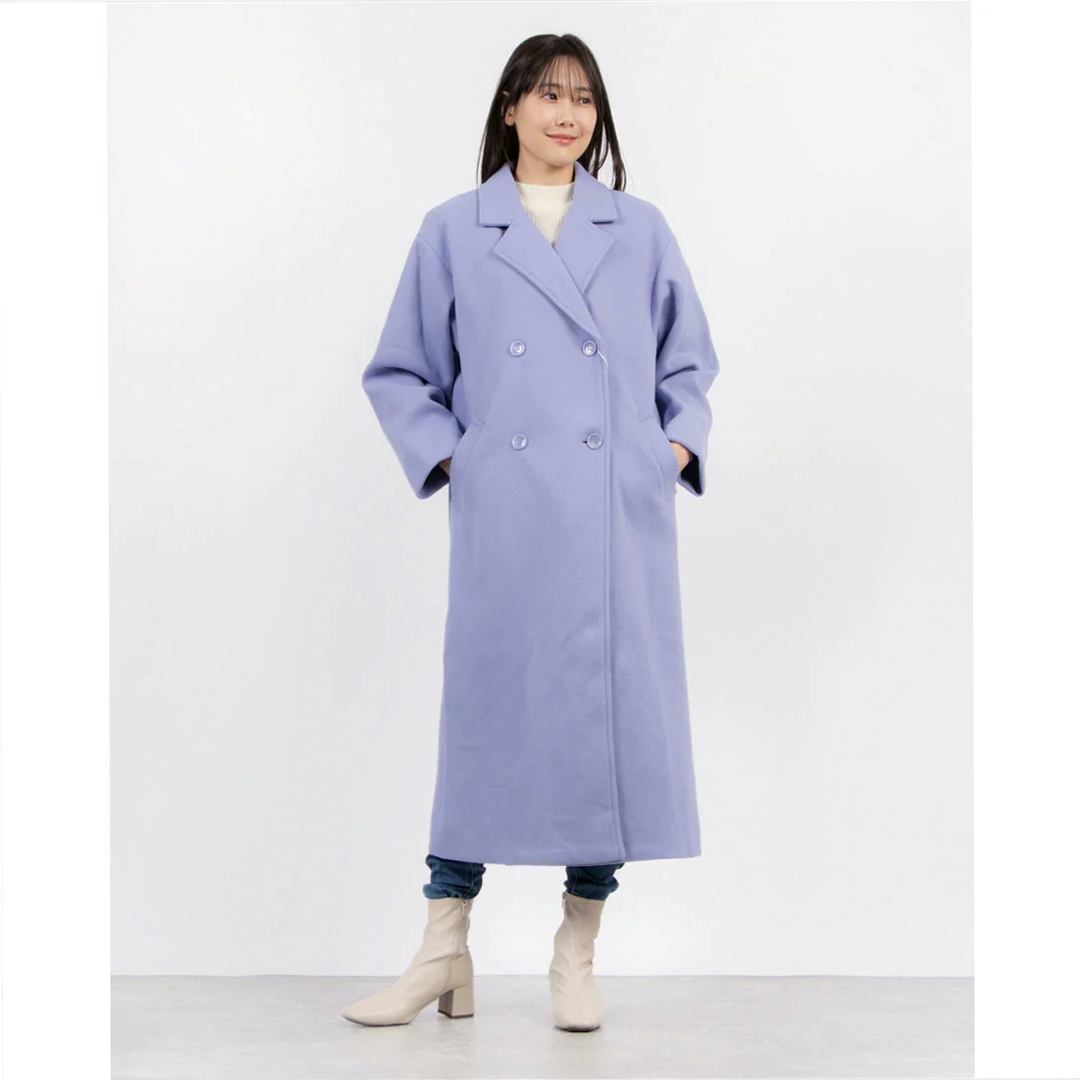 西装领四粒扣后开叉呢子大衣外套