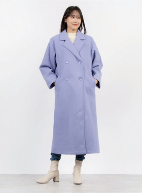 日单品牌秋冬新款时尚有型西装领四粒扣后开叉呢子大衣外套29992