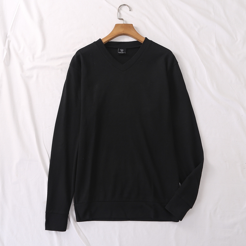 薄款百搭长袖纯色针织打底衫