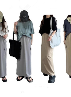 日单品牌春夏新款清新简约圆领肩部条纹装饰薄款麻调短袖T恤30346