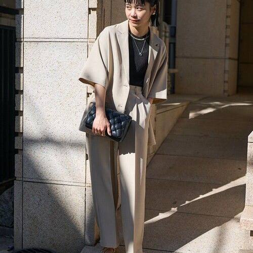 日单品牌春秋新款休闲百搭两粒扣麻调短袖西装外套+休闲裤女31436,女装/女士精品,时尚套装,淘宝优惠券,粉丝福利购,淘宝优惠卷