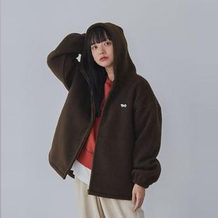 厚实连帽前拉链小狐狸羊羔绒棉衣外套28070 时尚 日单品牌冬季 新款