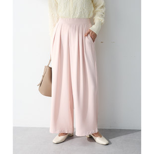 休闲裤 日单品牌green 裤 气质百搭半松紧腰阔腿西装 32440 春夏新款