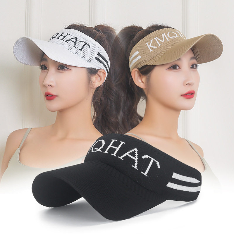 夏季防晒女士帽子户外运动遮阳空顶帽夏天骑电车弹力松紧帽圈
