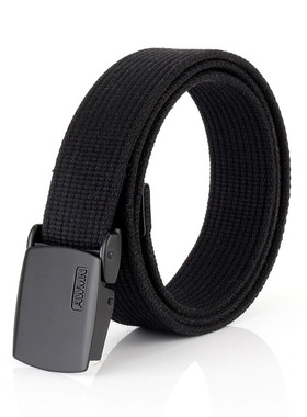 AWMN合金扣帆布腰带牛仔裤休闲皮带纯棉线帆布休闲牛仔裤户外青年