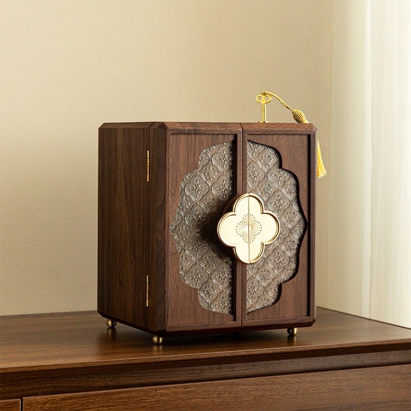 首饰盒收纳盒新中式木质高档国风黄金高级感生日订婚新婚结婚礼物