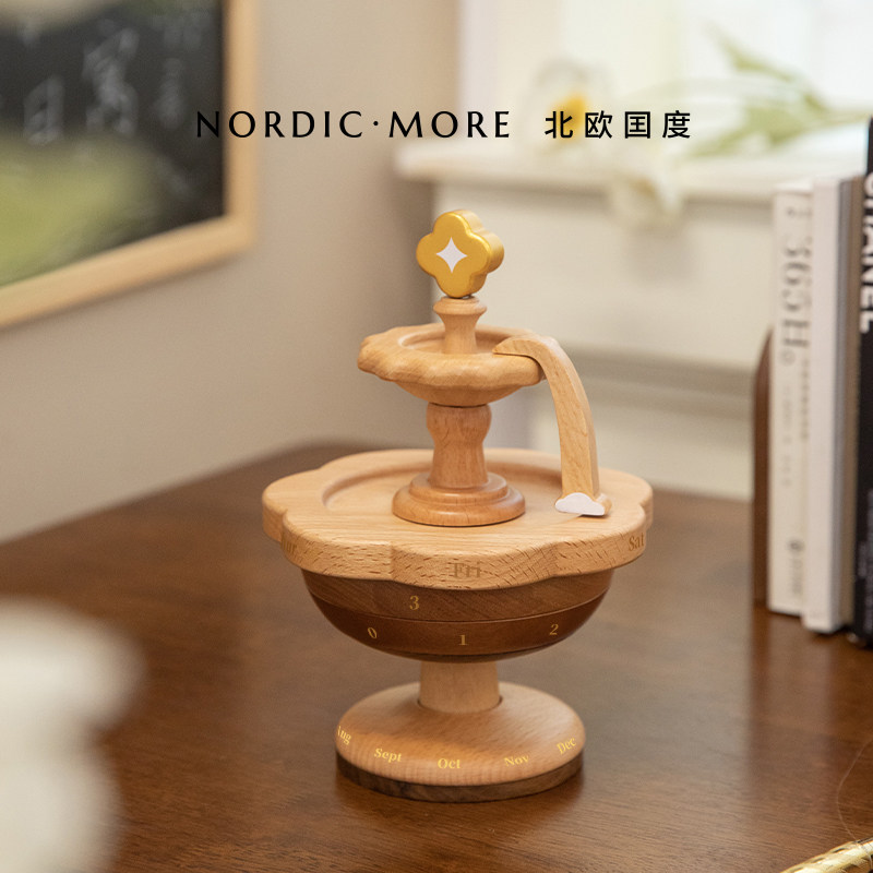 台历万年历实木家用创意装饰摆件2026年日历桌面摆件女生生日礼物