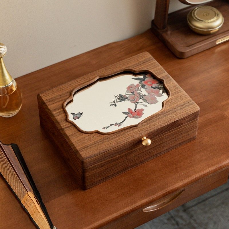 实木首饰盒收纳盒项链珠宝盒中式高档精致黄金饰品盒订婚新婚礼物