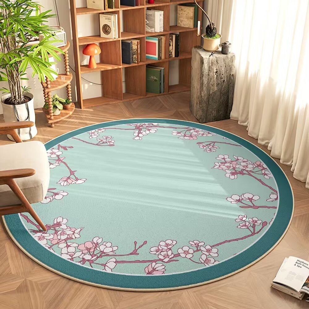 圆形地毯客厅茶几毯卧室床边地垫家用书房转椅吊篮电脑椅子防滑垫