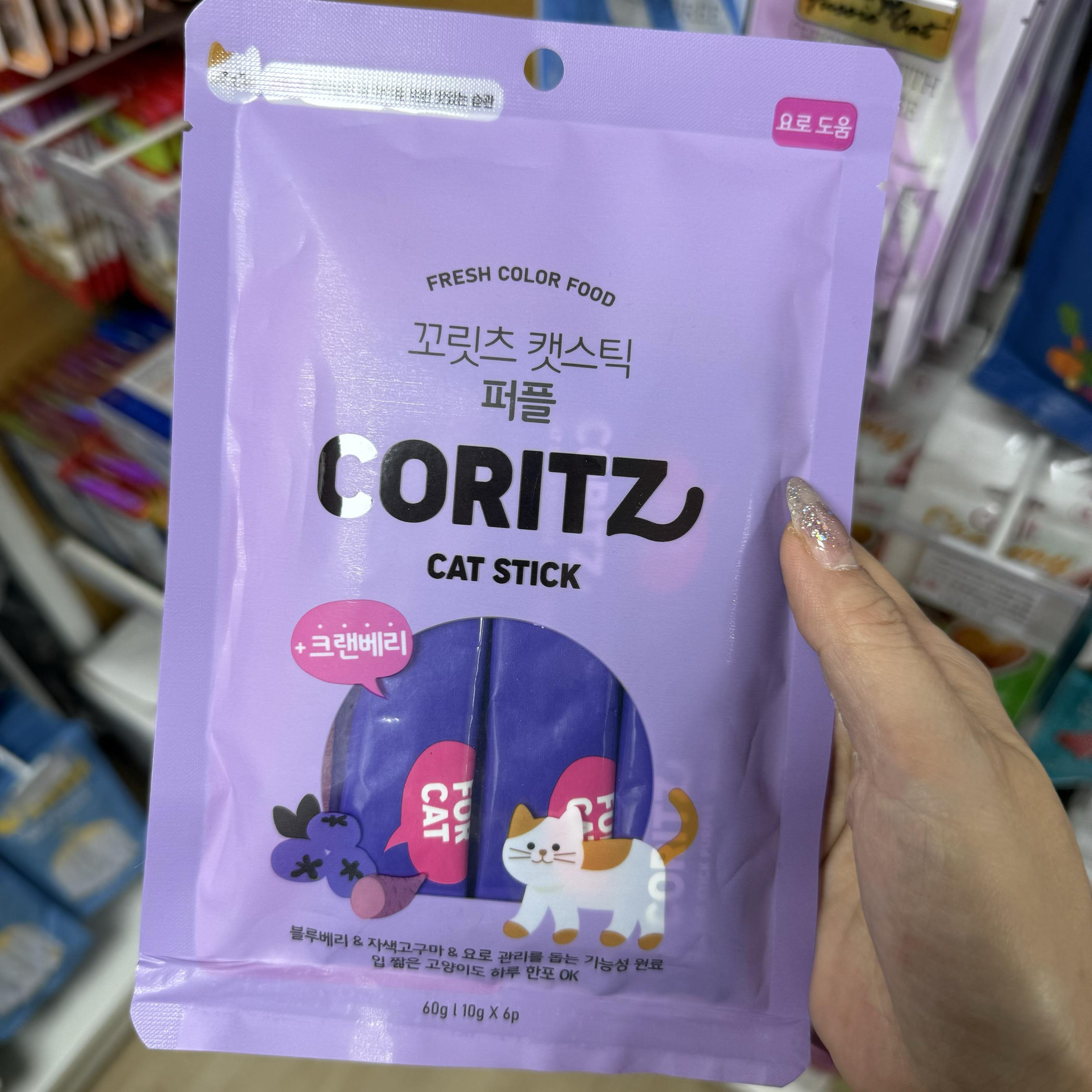 港购 韩国Coritz 保健宠物貓小食 Cat Stick水果啫喱条去毛球配方