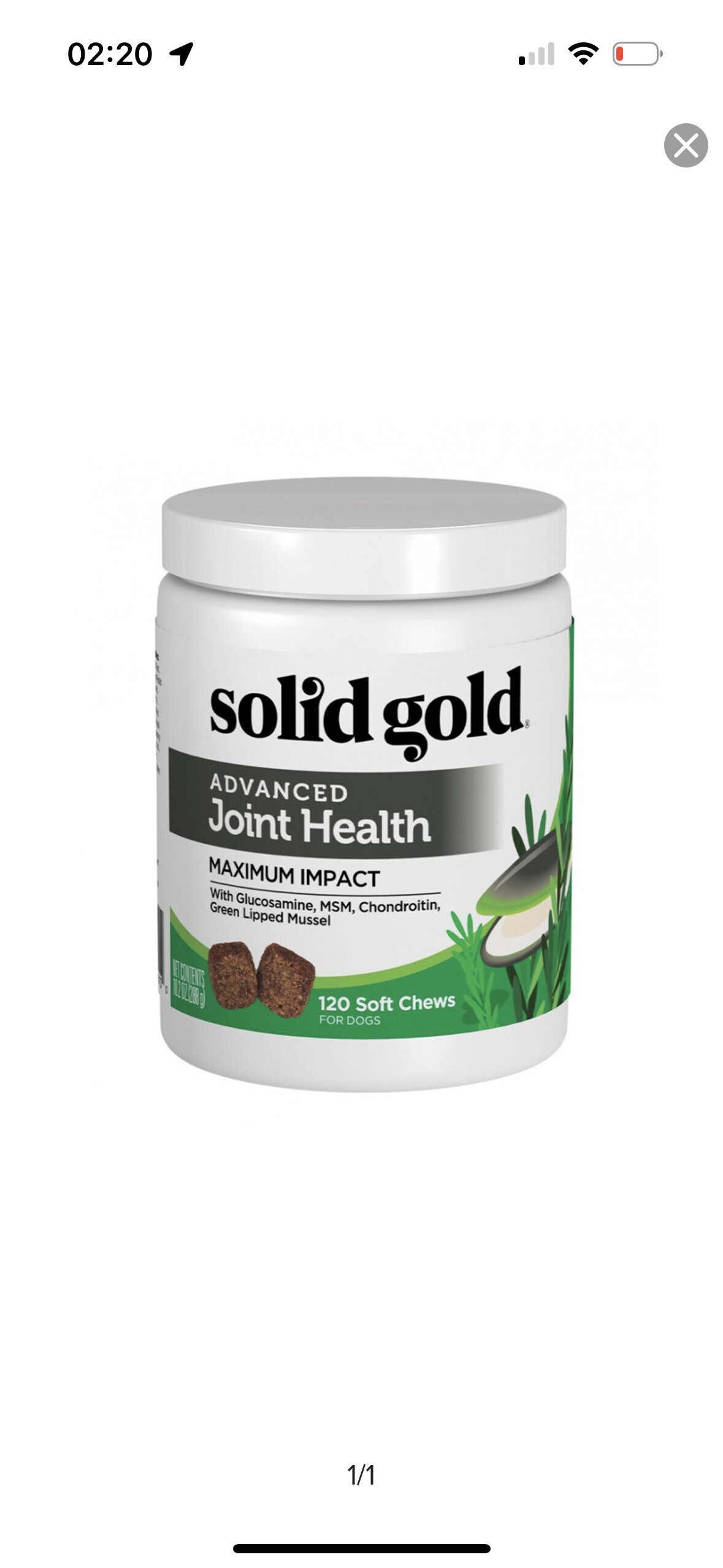 港购 美国Solid Gold素力高犬用 特強關節丸120粒裝