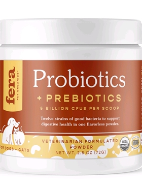 港购 美国fera pets USDA 有機益生菌及益生元營養粉72g