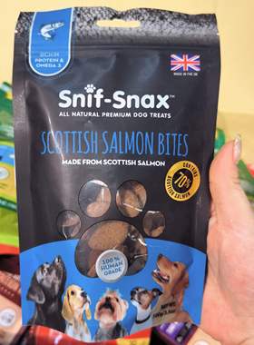 港购 蘇格蘭 Snif Snax宠物猫狗三文魚和紅薯片零食100g