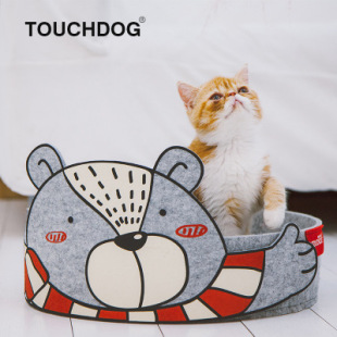 Touchdog它它新品 猫窝猫抓板两用可拆卸可爱小狐狸小熊大猫