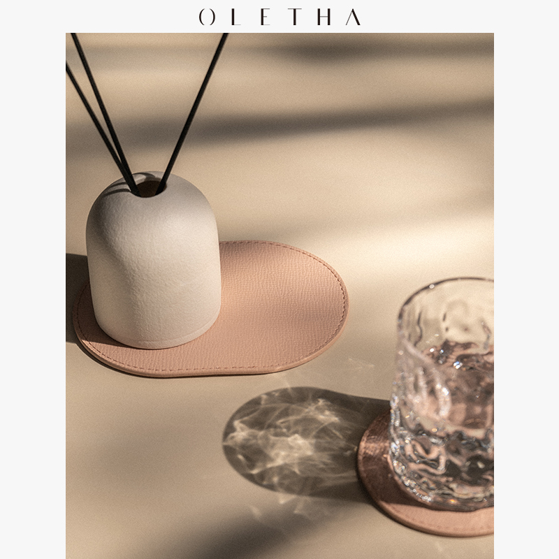 OLETHA北欧风轻奢杯垫香薰烛台垫