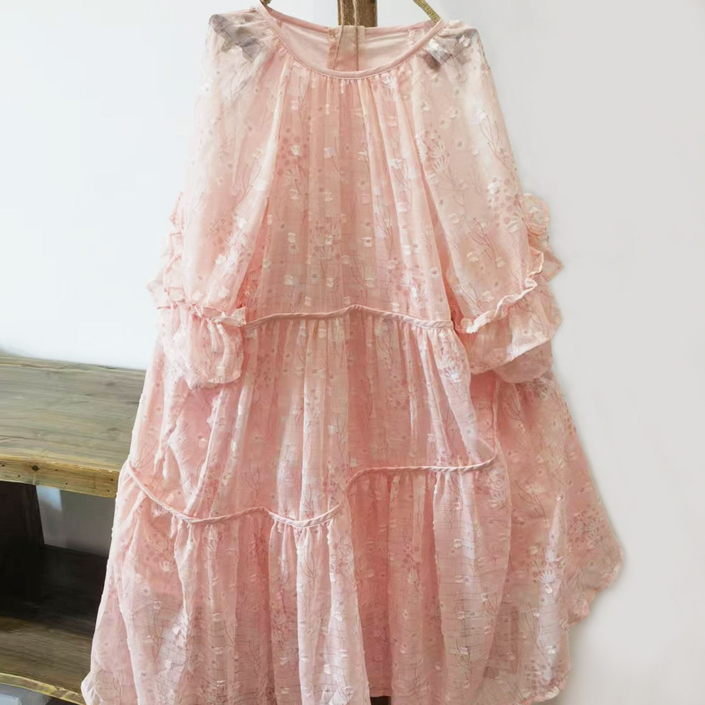 【官方正品】女童粉红色可爱休闲连衣裙
