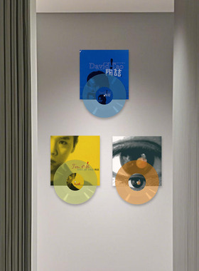 黑色柳丁Davidtao专辑上下叠仿真彩胶装饰画陶喆卧室背景墙贴挂画