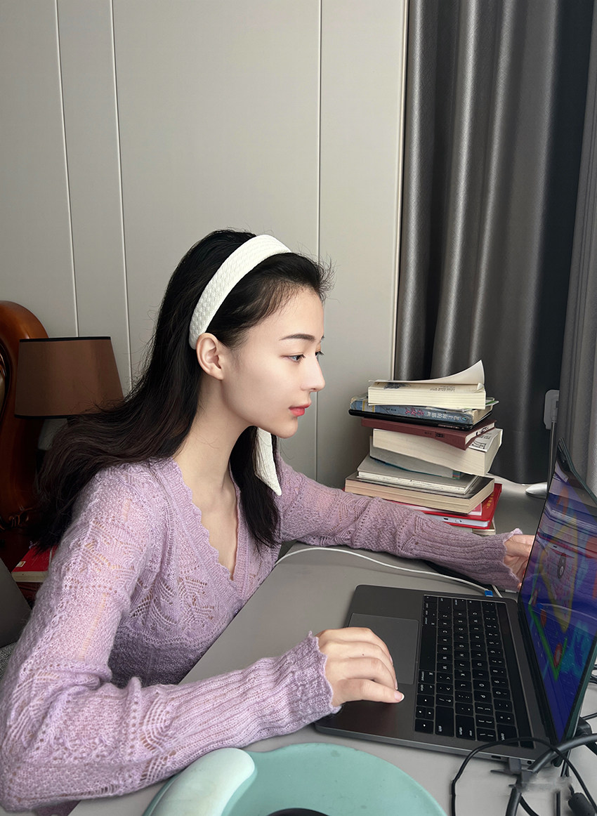 薄款微透马海毛花边v领针织衫 陆琪在路上miss67春款开衫毛衣