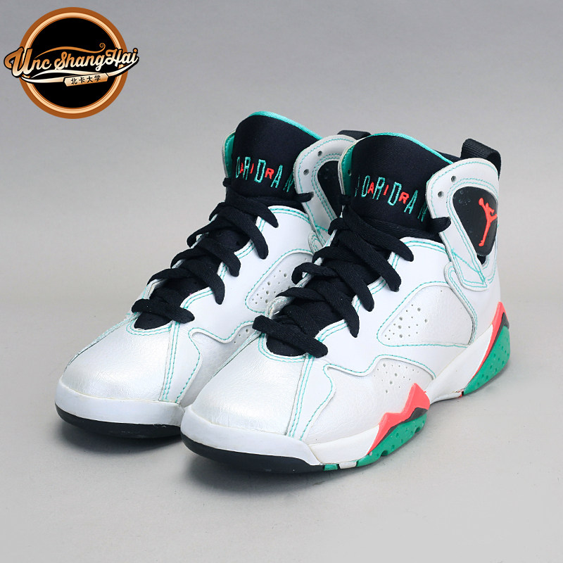 北卡大学 Air Jordan 7 彩蛋 GS乔7 AJ7 白彩蛋 粉绿 705417-138