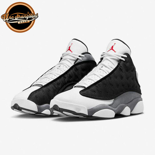 AJ13黑火石黑白灰熊猫篮球鞋