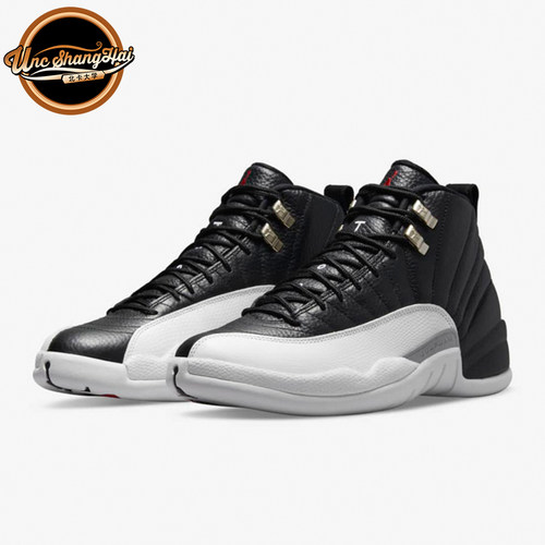 AJ12黑白银扣季后赛篮球鞋