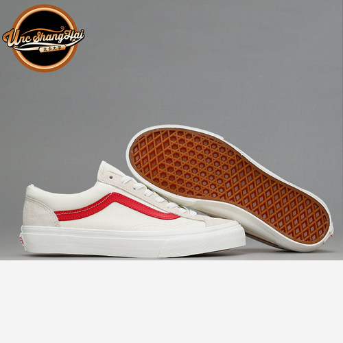 白红条上脚Vansvaultogstyle36