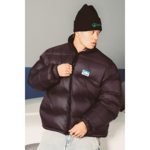 DOGTOWN 26SS日落胸前LOGO立领高充绒蓬松宽松拉链棉服羽绒服