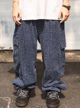 DOGTOWN复古提花全棉侧袋直筒小LOGO运动长裤街头宽松长裤