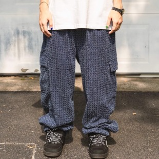 DOGTOWN复古提花全棉侧袋直筒小LOGO运动长裤街头宽松长裤