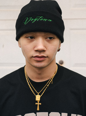 DOGTOWN新草体字母线条LOGO针织冷帽毛线帽帽子