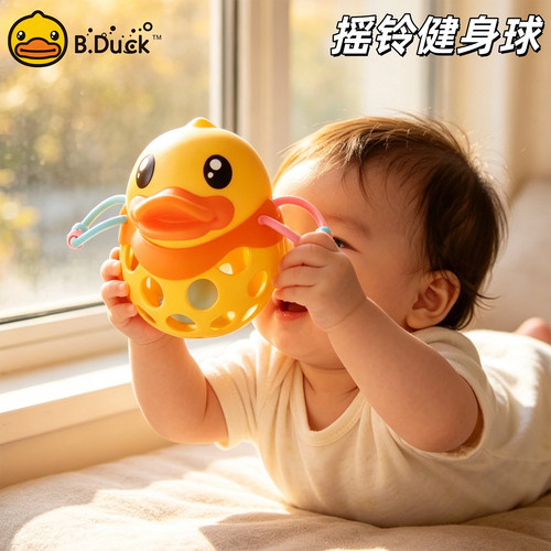小黄鸭益智玩具发声婴儿手抓球