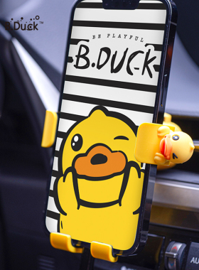 小黄鸭卡通可爱车载支架便捷式出风口重力手机懒人导航支架公仔款