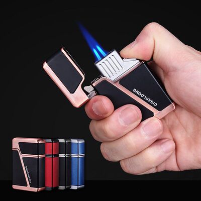 正品CIGARLOONG茄龙雪茄打火机防风直冲金属不锈钢便携式礼盒包装