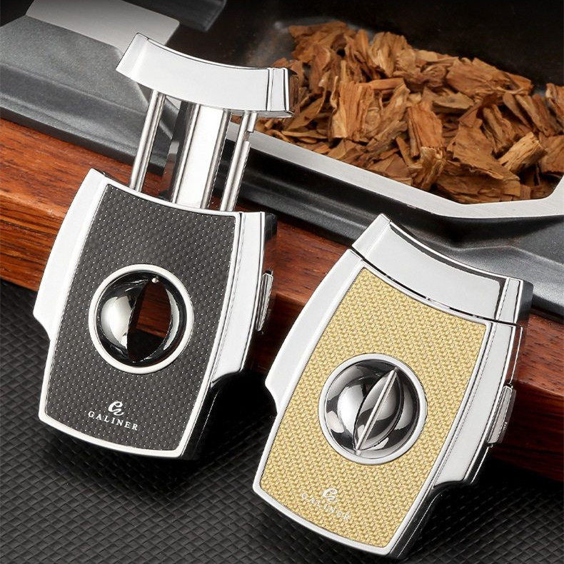 正品GALINER迦莱纳便携雪茄剪V型雪茄刀锋利耐用高档烟具礼盒包装