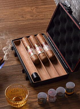 正品GRUS格律斯雪茄盒便携式进口雪松木保湿迷你3/4/支装雪茄烟盒