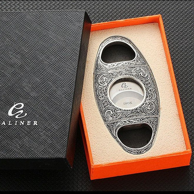 正品GALINER迦莱纳古铜雪茄刀不锈钢锋利双刃雪茄剪刀切割雪茄刀