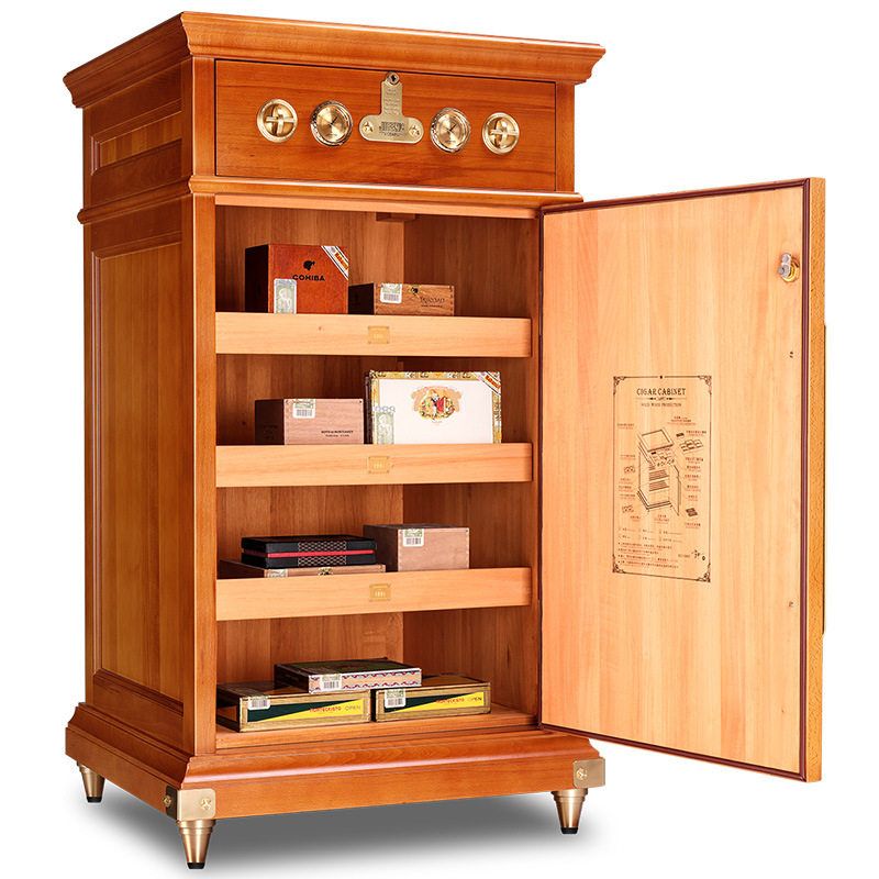 正品FUKE富客实木恒温保湿雪茄柜保湿盒大容量雪松木雪茄盒保湿柜