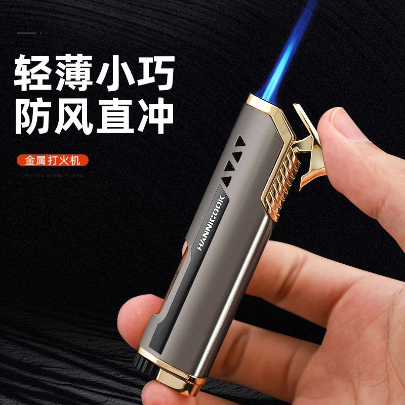 正品HANNICOOK汉尼库克雪茄打火机高颜值直冲蓝焰防风充气打火机