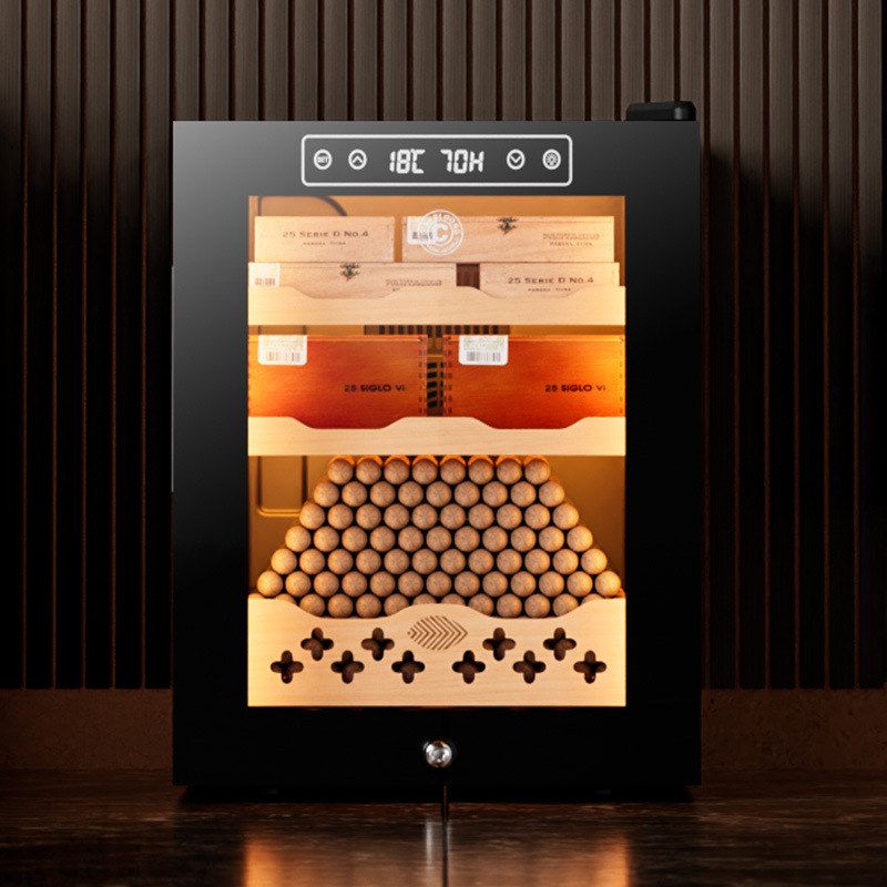 茄龙32C雪茄柜智能恒温恒湿雪茄柜雪松木层架节能静音雪茄保湿柜