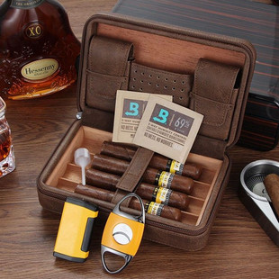 正品GALINER迦莱纳雪松木雪茄盒复古烟盒雪茄随身便携旅行保湿盒